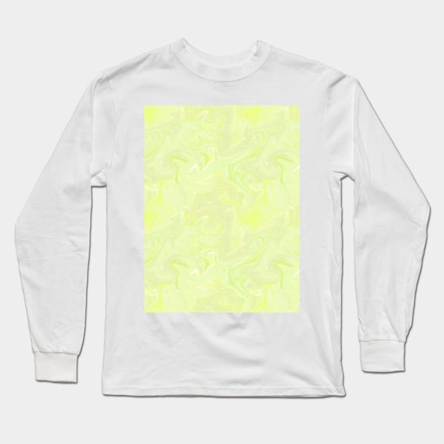 Pastel Yellow Green Silk Marble - Digital Liquid Paint Long Sleeve T-Shirt by GenAumonier